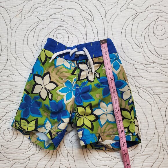 [3-6M] GYMBOREE Blue/Green Floral Baby Swim Shorts - Picture 5 of 6
